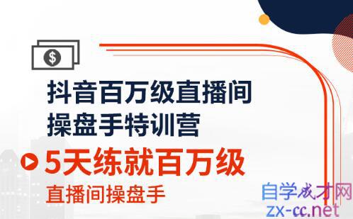 百万直播间操盘手训练营（5天），价值2980元