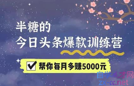 半糖·今日头条爆款训练营第七期，价值999元