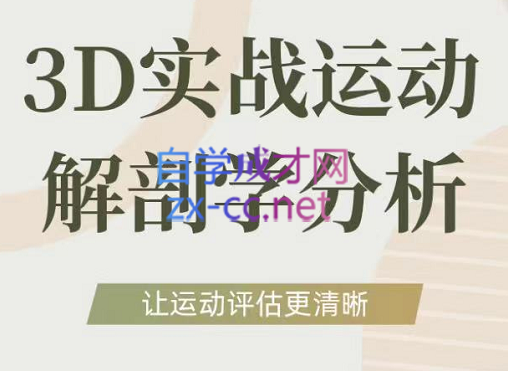 自然运动学院·3D实战运营解剖学分析，价值3980元