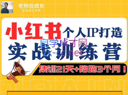 老杨在成长·小红书个人IP打造实战训练营，价值1999元