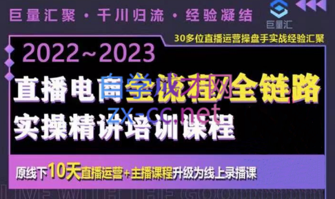 巨量汇·电商直播全流程+全链路运营实操+主播提升培训精讲系统课，价值980元