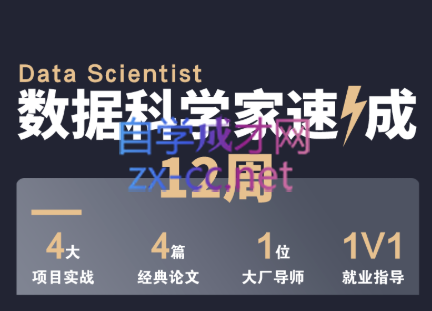 深度之眼·数据科学家12周速成，价值21800元