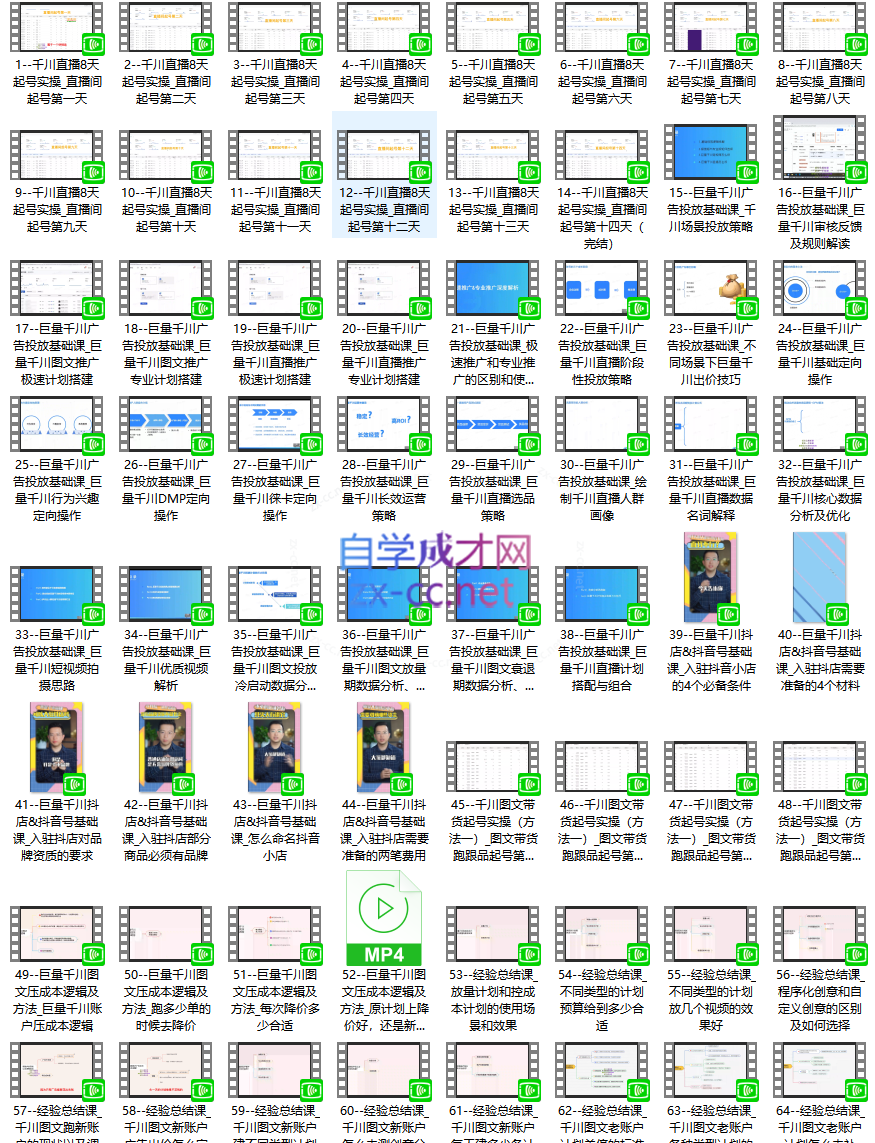巨量千川图文+直播广告投放教学+实操经验：让你对千川有一个认知（65节课）