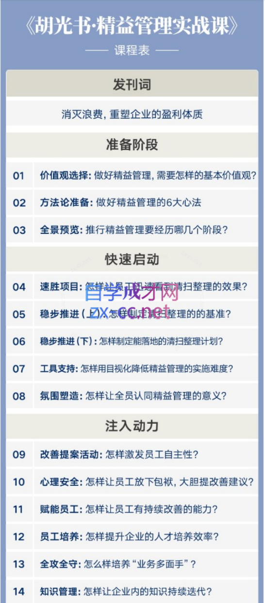 胡光书精益管理实战课（完结）