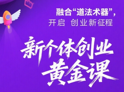 新个体创业黄金课：道法术器四维抢占2025红利