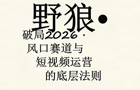 野狼团队·多平台实操运营课（更新4月）