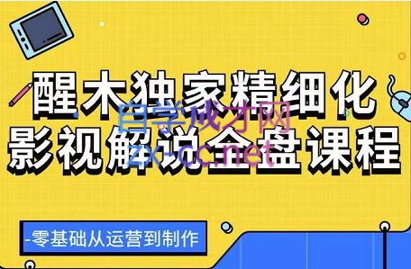 醒木独家精细化影视解说全盘课程，价值599元